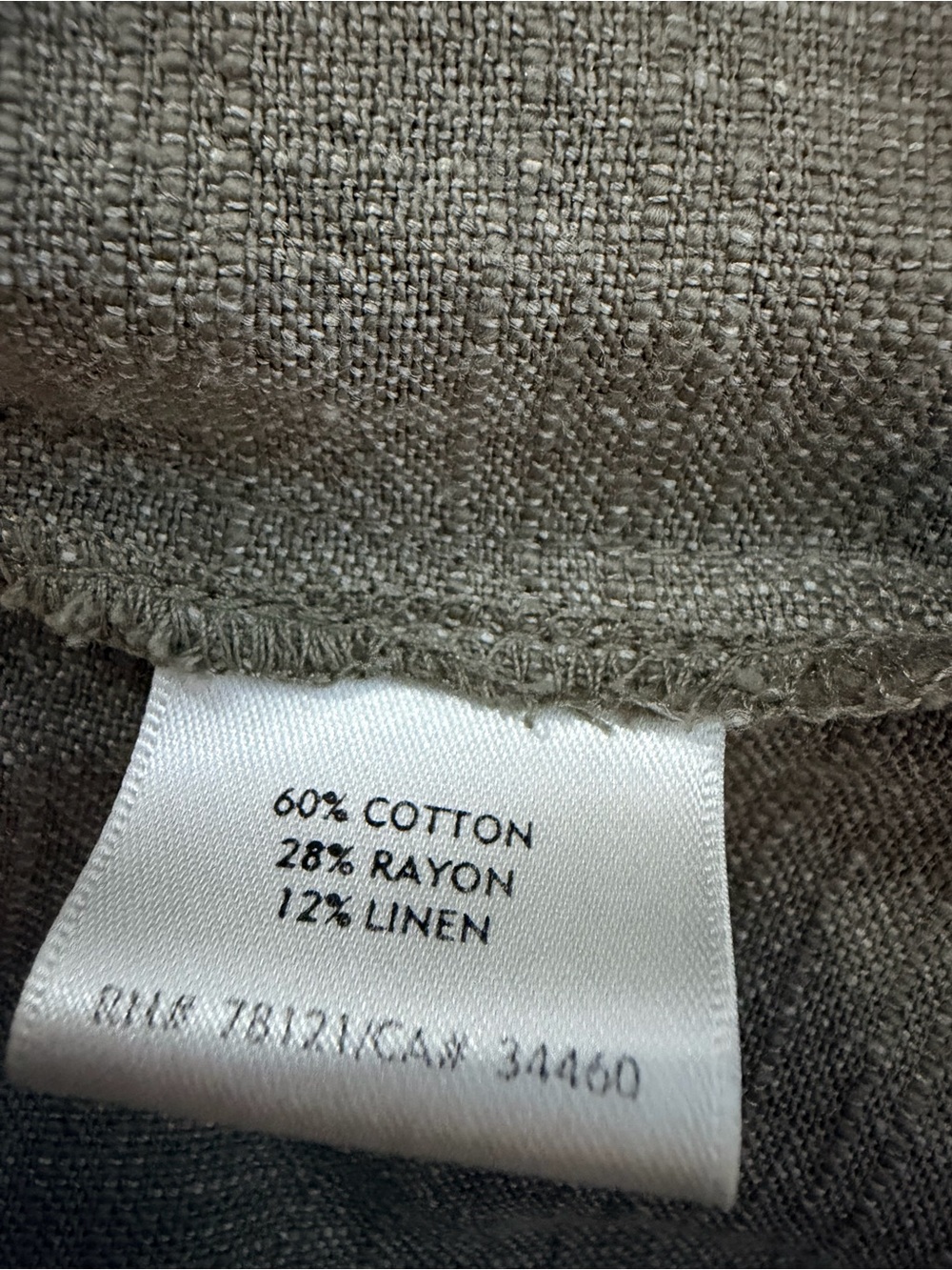 Vintage Eileen Fisher Open Front Jacket Button Closure Cotton Linen Blend Taupe - Picture 12 of 13